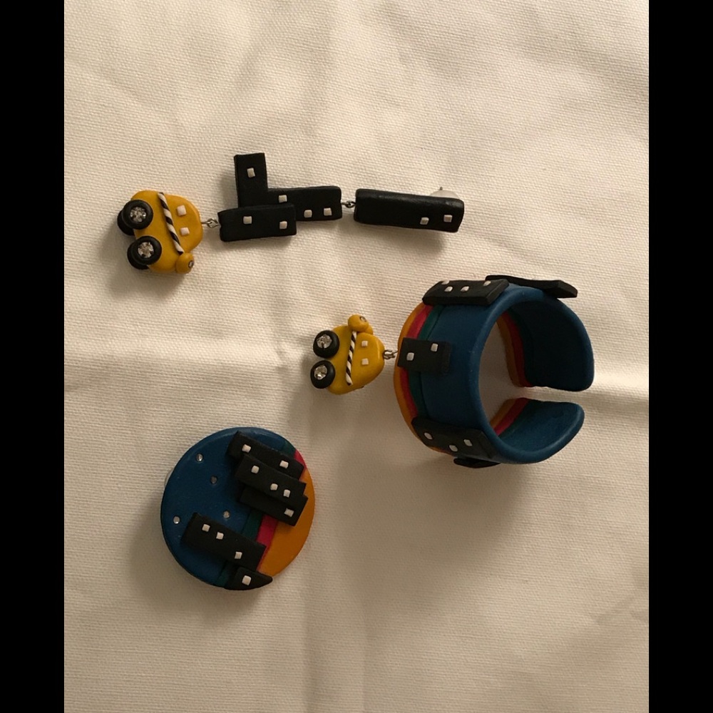 Earrings and bracelet